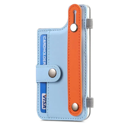 Phone Card Holder Wristband Kickstand PU Leather Phone Card Bag