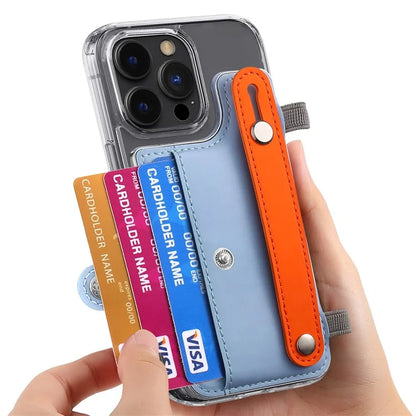 Phone Card Holder Wristband Kickstand PU Leather Phone Card Bag