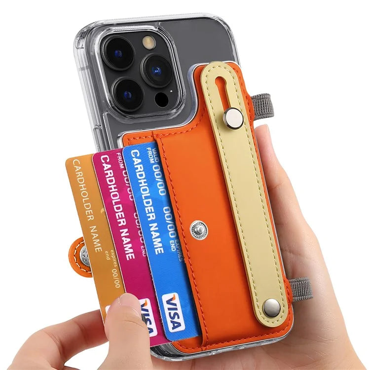 Phone Card Holder Wristband Kickstand PU Leather Phone Card Bag
