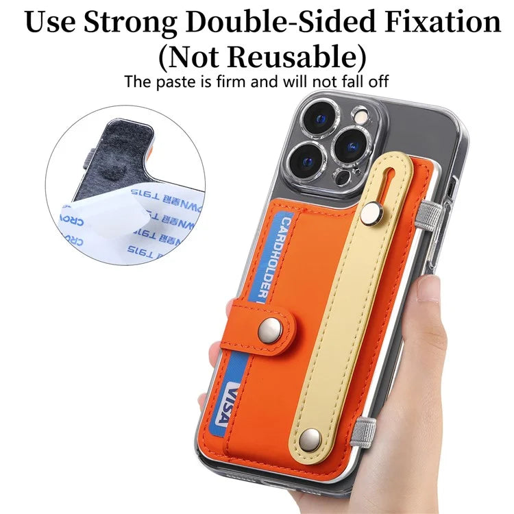Phone Card Holder Wristband Kickstand PU Leather Phone Card Bag