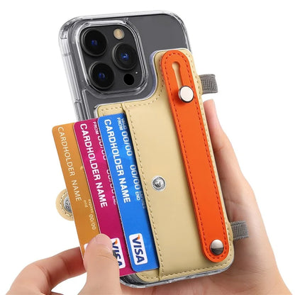 Phone Card Holder Wristband Kickstand PU Leather Phone Card Bag