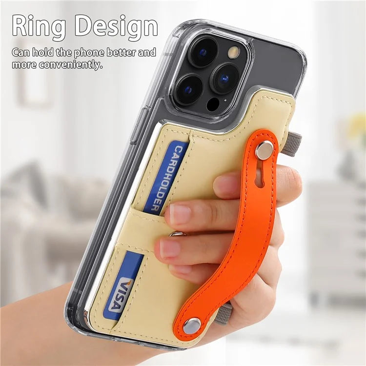 Phone Card Holder Wristband Kickstand PU Leather Phone Card Bag