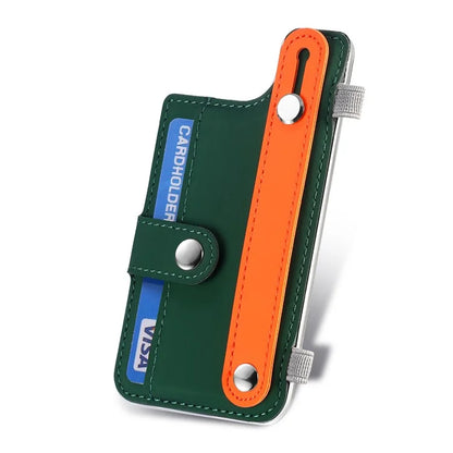 Phone Card Holder Wristband Kickstand PU Leather Phone Card Bag