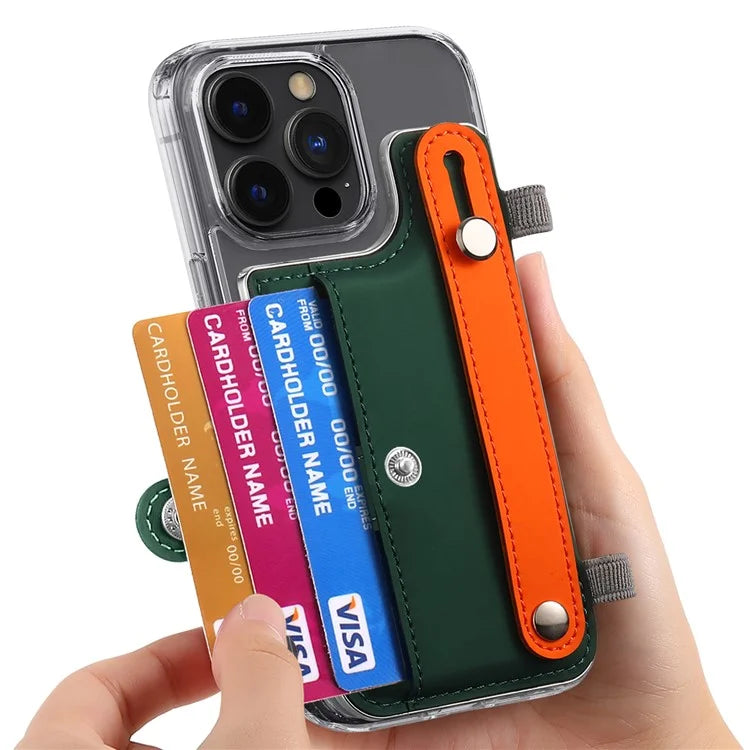 Phone Card Holder Wristband Kickstand PU Leather Phone Card Bag