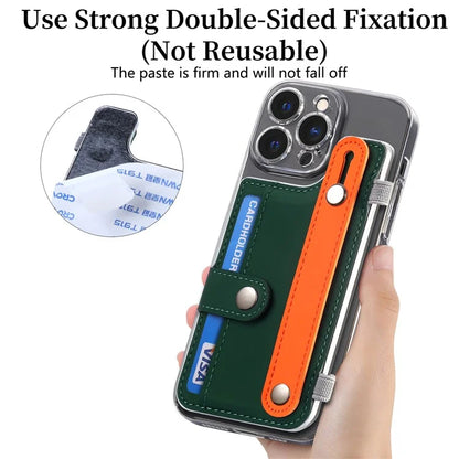 Phone Card Holder Wristband Kickstand PU Leather Phone Card Bag