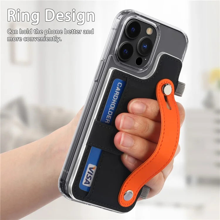 Phone Card Holder Wristband Kickstand PU Leather Phone Card Bag