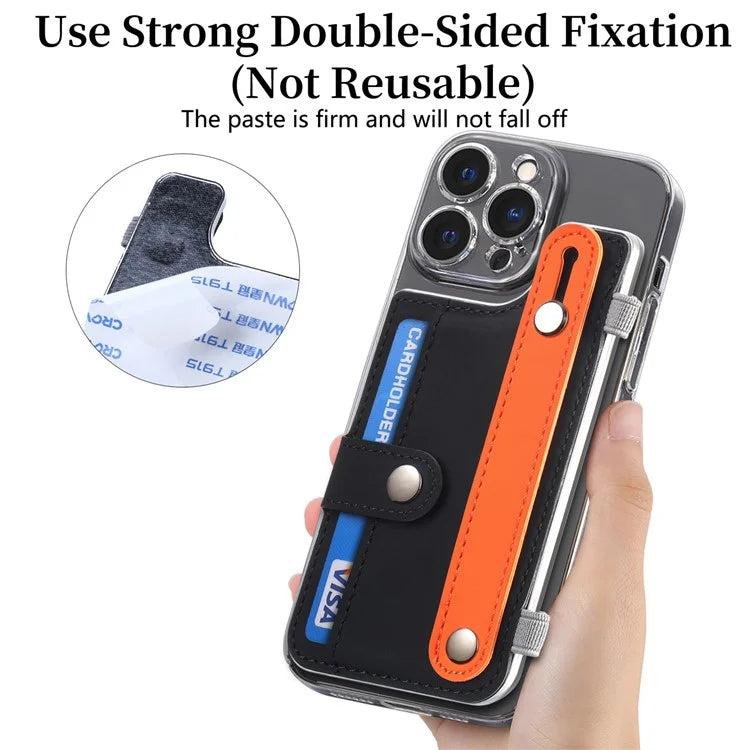 Phone Card Holder Wristband Kickstand PU Leather Phone Card Bag