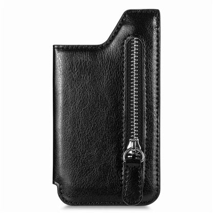 Phone Zipper Wallet Card Bag PU Leather Adhesive Kickstand Card Holder