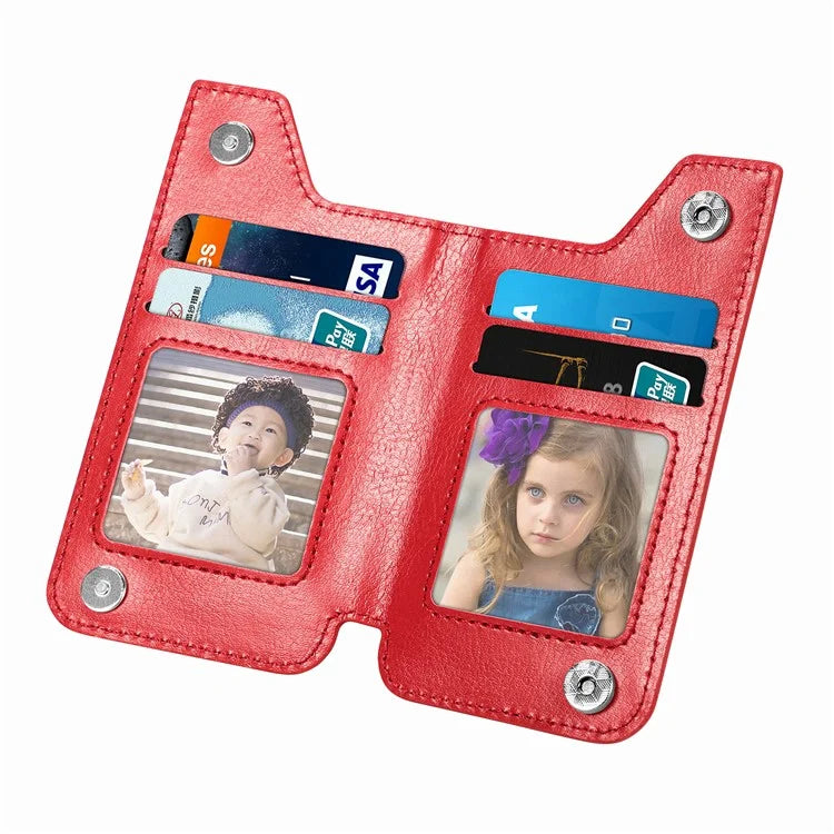 Phone Zipper Wallet Card Bag PU Leather Adhesive Kickstand Card Holder