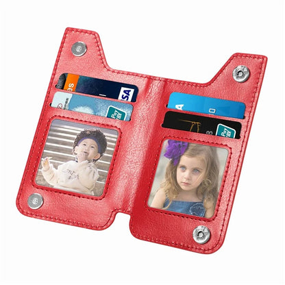 Phone Zipper Wallet Card Bag PU Leather Adhesive Kickstand Card Holder