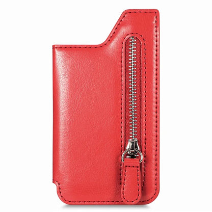 Phone Zipper Wallet Card Bag PU Leather Adhesive Kickstand Card Holder