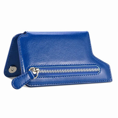 Phone Zipper Wallet Card Bag PU Leather Adhesive Kickstand Card Holder