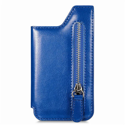 Phone Zipper Wallet Card Bag PU Leather Adhesive Kickstand Card Holder
