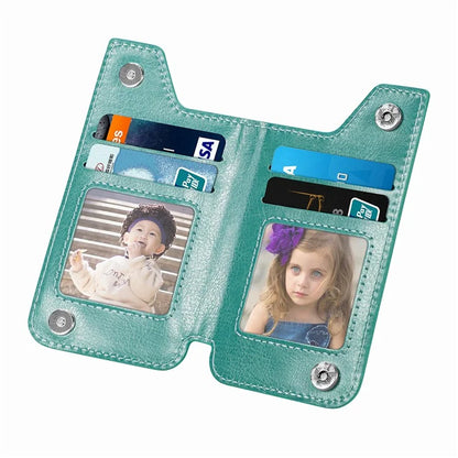 Phone Zipper Wallet Card Bag PU Leather Adhesive Kickstand Card Holder