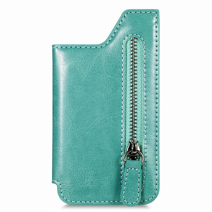 Phone Zipper Wallet Card Bag PU Leather Adhesive Kickstand Card Holder