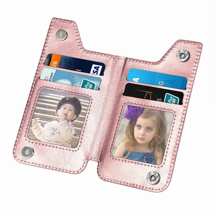 Phone Zipper Wallet Card Bag PU Leather Adhesive Kickstand Card Holder