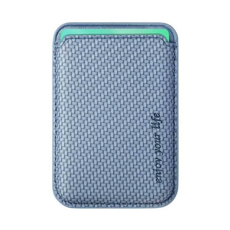 Magnetic Card Holder Carbon Fiber Texture PU Leather Phone Card Bag