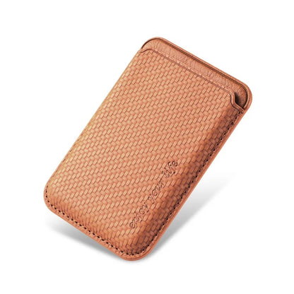 Magnetic Card Holder Carbon Fiber Texture PU Leather Phone Card Bag