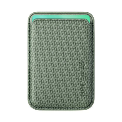 Magnetic Card Holder Carbon Fiber Texture PU Leather Phone Card Bag