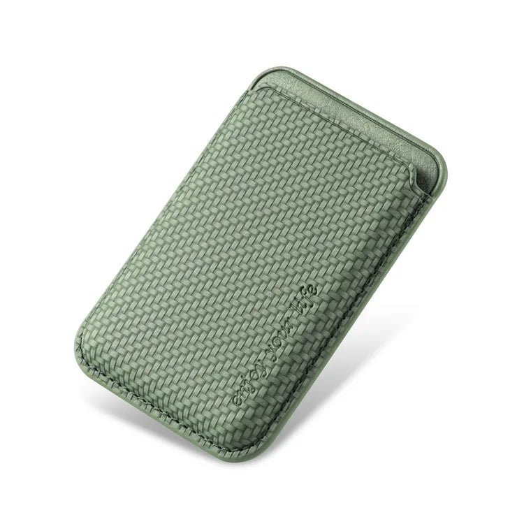 Magnetic Card Holder Carbon Fiber Texture PU Leather Phone Card Bag