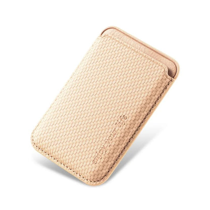 Magnetic Card Holder Carbon Fiber Texture PU Leather Phone Card Bag