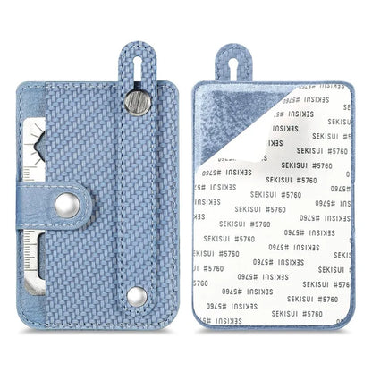 Carbon Fiber Phone Card Holder Wristband Kickstand Leather Card Bag with Card Knife