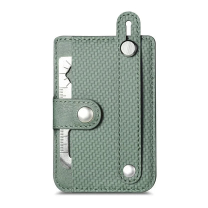 Carbon Fiber Phone Card Holder Wristband Kickstand Leather Card Bag with Card Knife