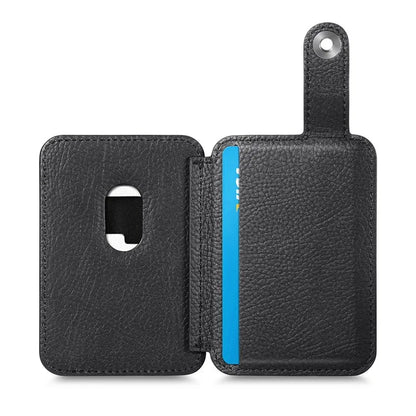 Phone Card Holder Carbon Fiber Texture Kickstand Adhesive PU Leather Card Bag