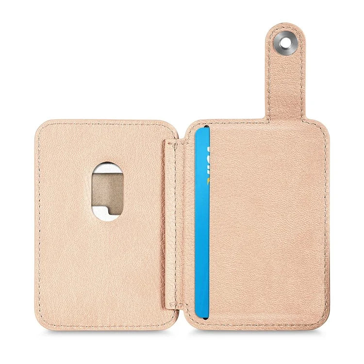 Phone Card Holder Carbon Fiber Texture Kickstand Adhesive PU Leather Card Bag
