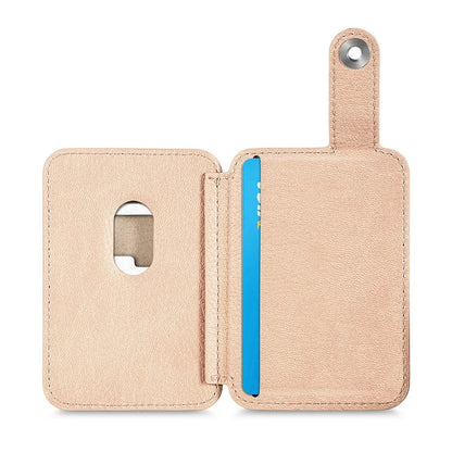 Phone Card Holder Carbon Fiber Texture Kickstand Adhesive PU Leather Card Bag
