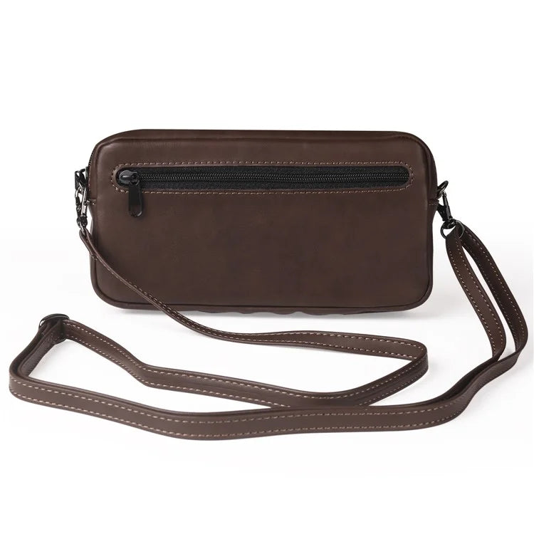 6.7-6.9 inch Crossbody Bag Fanny Packs Crazy Horse Texture Leather Belt Bag Crossbody Purse Traveling Workout