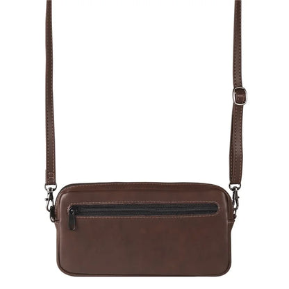 6.7-6.9 inch Crossbody Bag Fanny Packs Crazy Horse Texture Leather Belt Bag Crossbody Purse Traveling Workout