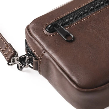 6.7-6.9 inch Crossbody Bag Fanny Packs Crazy Horse Texture Leather Belt Bag Crossbody Purse Traveling Workout