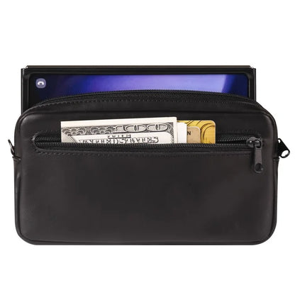 6.7-6.9 inch Crossbody Bag Fanny Packs Crazy Horse Texture Leather Belt Bag Crossbody Purse Traveling Workout