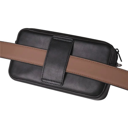 6.7-6.9 inch Crossbody Bag Fanny Packs Crazy Horse Texture Leather Belt Bag Crossbody Purse Traveling Workout