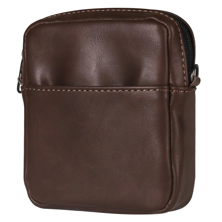 Small Crossbody Bag Vertical Zipper Foldable Phone Waist Bag Leather Belt Bag with Adjustable Strap