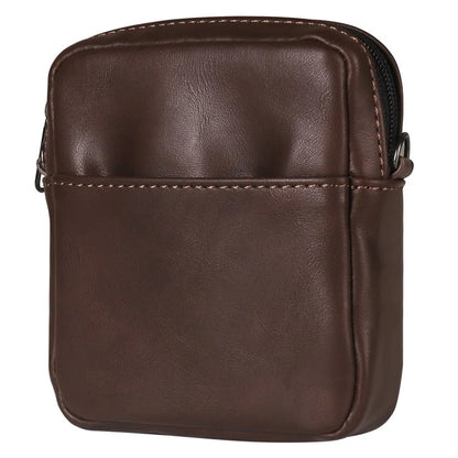 Small Crossbody Bag Vertical Zipper Foldable Phone Waist Bag Leather Belt Bag with Adjustable Strap