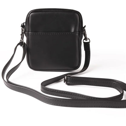 Small Crossbody Bag Vertical Zipper Foldable Phone Waist Bag Leather Belt Bag with Adjustable Strap