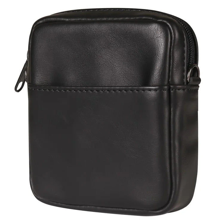 Small Crossbody Bag Vertical Zipper Foldable Phone Waist Bag Leather Belt Bag with Adjustable Strap