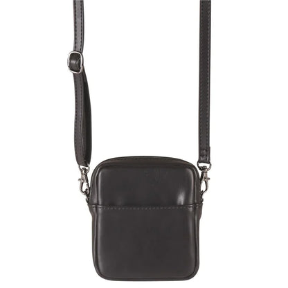 Small Crossbody Bag Vertical Zipper Foldable Phone Waist Bag Leather Belt Bag with Adjustable Strap