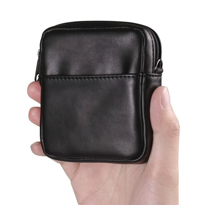 Small Crossbody Bag Vertical Zipper Foldable Phone Waist Bag Leather Belt Bag with Adjustable Strap