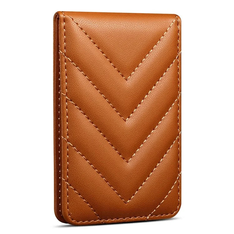 Adhesive Card Holder for Smart Phones Leather Card Bag with RFID Blocking, Kickstand