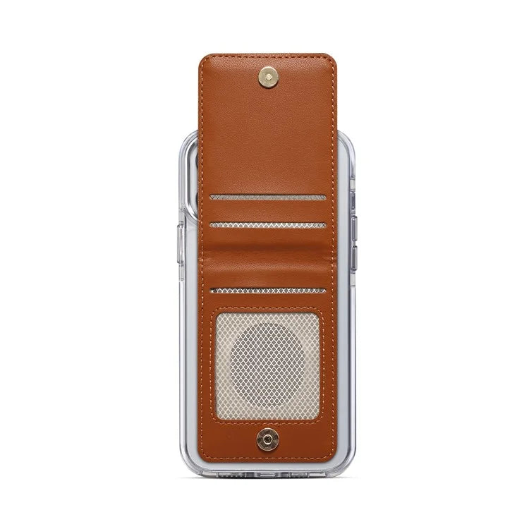 Adhesive Card Holder for Smart Phones Leather Card Bag with RFID Blocking, Kickstand