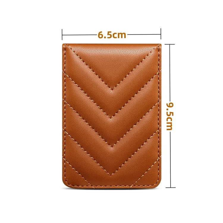 Adhesive Card Holder for Smart Phones Leather Card Bag with RFID Blocking, Kickstand