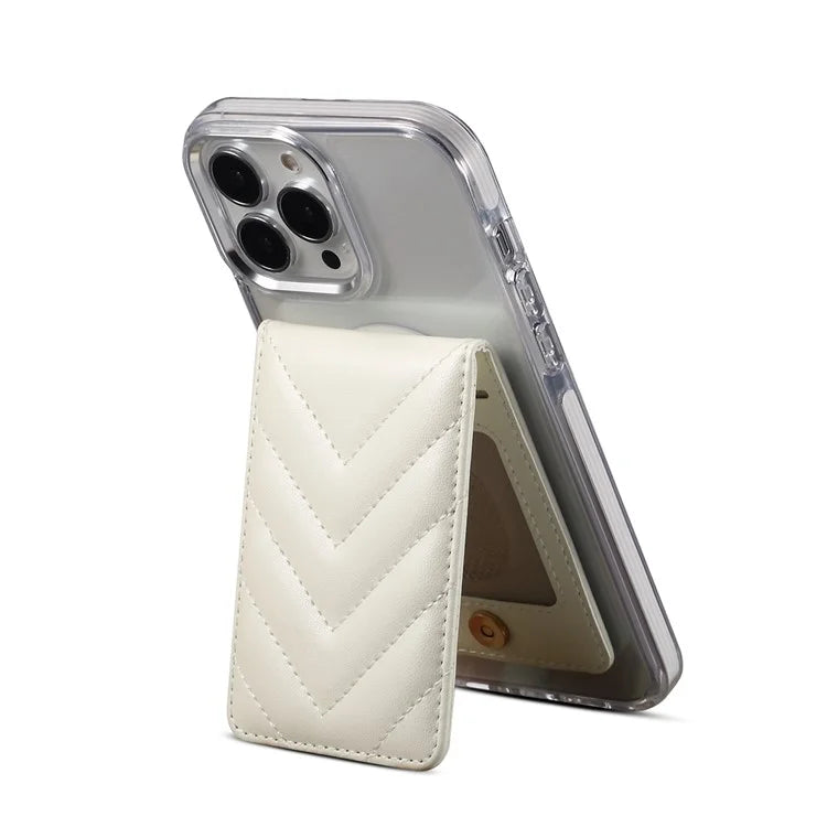 Adhesive Card Holder for Smart Phones Leather Card Bag with RFID Blocking, Kickstand