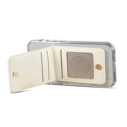 Adhesive Card Holder for Smart Phones Leather Card Bag with RFID Blocking, Kickstand