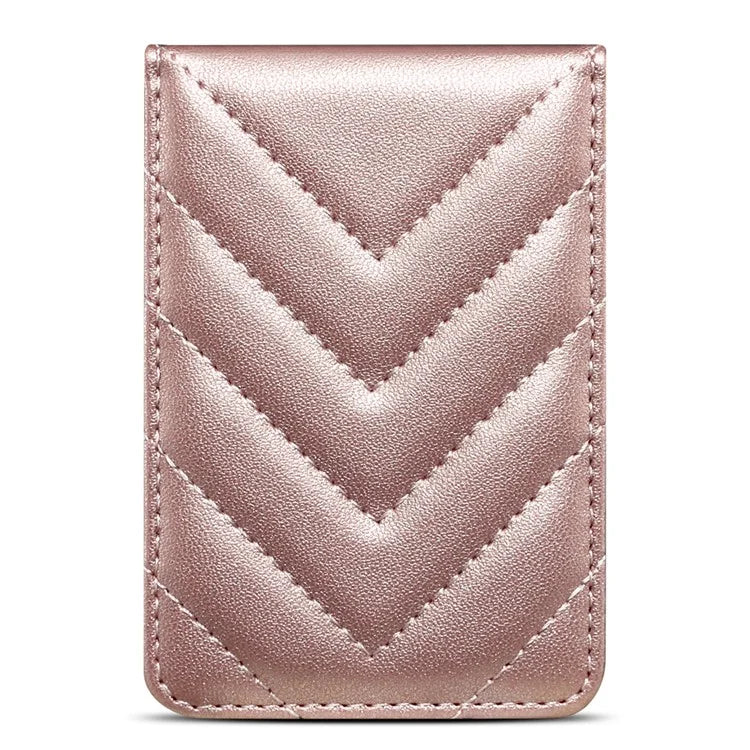 Adhesive Card Holder for Smart Phones Leather Card Bag with RFID Blocking, Kickstand
