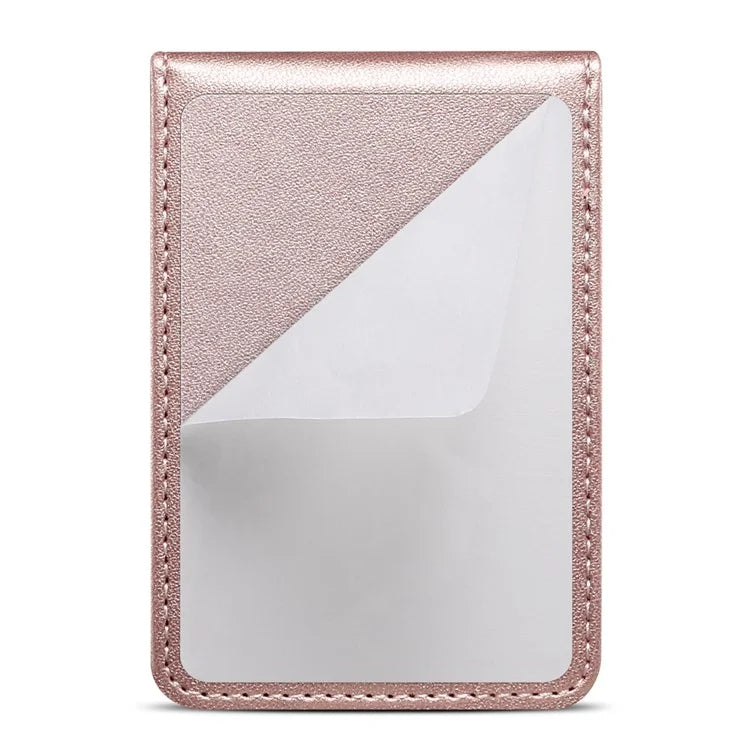 Adhesive Card Holder for Smart Phones Leather Card Bag with RFID Blocking, Kickstand