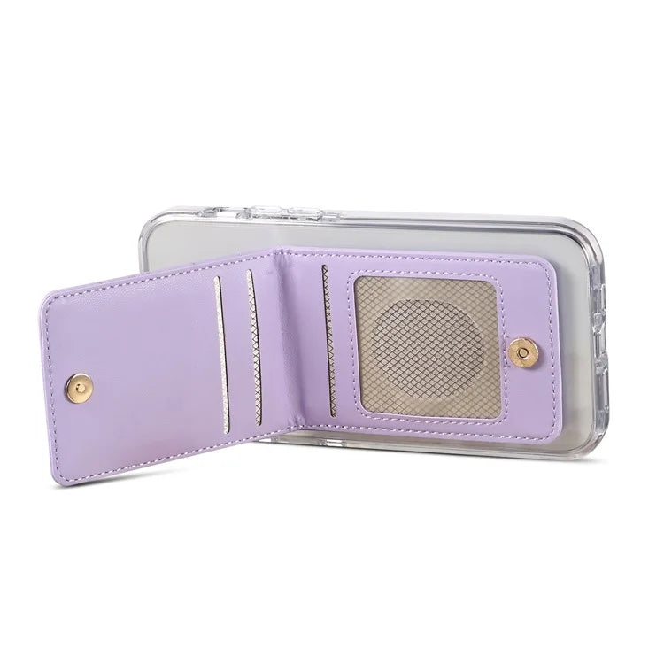Adhesive Card Holder for Smart Phones Leather Card Bag with RFID Blocking, Kickstand