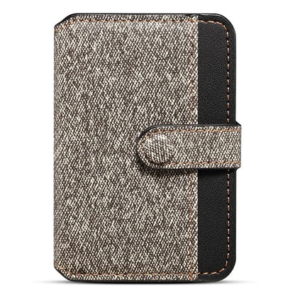 Color Matching Adhesive Card Holder for Mobile Phones Leather Card Bag with Kickstand